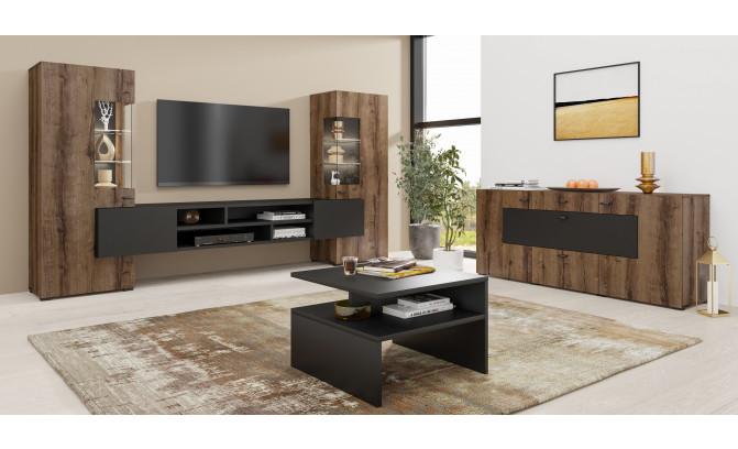 Sekcija COBY 247JMB10 Dąb Monastery/Czarny Onyks